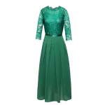 Euroopa &scaron;ifoonist ja pitsist &uuml;mara kaelusega &otilde;htukleit naistele XXL roheline