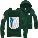 Anime Attack On Titan Unisex Cosplay Kost&uuml;&uuml;m Roheline/Must Huppar Luureleegioni Kapuutsiga Jakk S black