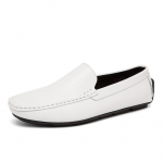 Moodsad meeste vabaajajalatsid Itaalia mokassiinid Moccasins Slip on Ehtne nahk Meeste kingad Madalad Hingavad jalatsid Meeste s&otilde;idujalatsid Pehmed kingad 38 valge