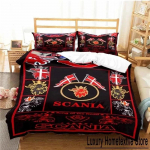 Scania Veoki Logo Voodipesukomplekt Poisid T&uuml;drukud &Uuml;hekohaline Kuninganna Suurus Tekikott Padjap&uuml;&uuml;r Voodi Lapsed T&auml;iskasvanud Mood Kodutekstiil AU Single 140x210cm