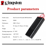 Kingston 256GB USB 3.2 m&auml;lupulk 64GB/128GB Kiire DTX USB 3.2 gen 1 M&auml;lupulk USB M&auml;lupulk Salvestusseadmed V&otilde;ti M&auml;lupulk 3.0 DataTraveler 【256GB】