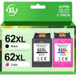 Printerikassett - PRODOKI - 62XL - &Uuml;hilduv HP-ga - 2 tk pakis - Must ja V&auml;rviline
