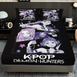 3 tk K-Pop Deemonik&uuml;ttide Prindiga Servadeta Voodilina Komplekt Mitmes Suuruses Pehme Voodikate Magamistoa Voodipesu Kaunistus Masinpestav 140x200