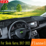 Flanellist auto armatuurlaua kattematt Skoda Karoq 2017-2022 libisemisvastase padja p&auml;ikesevari Dashmat vaip UV-vastane Dash Auto jaoks Right Hand Drive RHD