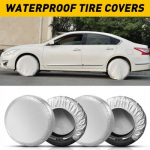 Replacement Trailer tire Spare tyre Wheel Cover Silver Duty Heavy 190T Oxford 4X