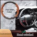 ized Microfiber Leather Hand-stitched Steering Wheel Cover For Seat Leon R Leon ST Cupra Leon ST Cupra Ateca Ateca FR purple Thread