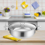 Cooking Pot in Stainless Steel with Lid, Designed for Soup And Gatherings 28cm