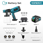 Yofidra 1000ML Elektriline v&auml;rvip&uuml;stol Kodu Juhtmeta Pihusti Auto M&ouml;&ouml;bel Teraskate Airbrush Makita 21V Aku Pinni jaoks 1 Battery-EU