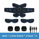 EMS juhtmevaba lihasstimulaator treenerv&ouml;&ouml; k&otilde;hulihaste toonuse t&otilde;stmiseks, keha salendamiseks, treeninguks, elektrilised kaalulangetuskleepsud, rasvap&otilde;letus, kodune j&otilde;usaal, fitness blue