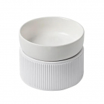 K&otilde;rgendatud keraamilised lemmikloomakausid - K&otilde;rgendatud hoidik topelt valgete/roosade kaussidega, s&ouml;&ouml;tja, joogin&otilde;u kassidele, koertele, kutsikatele, kassipoegadele, toidu ja vee jaoks