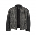 YishengYi Meeste Retro Must Denim Mootorrattajaki XXL