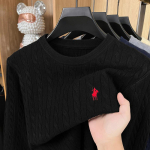Luksuslik Ponikiri Disainerbr&auml;ndi Kampsun Meeste Uus Mood Unikaalne Jacquard Mugavus Paul Vabaaja Kootud &Uuml;mmarguse Kaelusega Pullover M