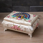 Klassikaline ehtekarp Vintage stiilis lilledega nikerdatud nipsasjakesed ladustamiskonteiner Loominguline k&otilde;rgekvaliteediline s&otilde;rmus kaelakee v&auml;ikesed hoiukarbid