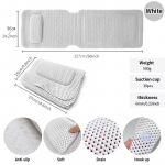 Libisemisvastane PVC Vannimatt iminappade, padja ja seljatoega l&otilde;&otilde;gastavaks mullivanniks 127x36cm with 30 suction cups, 24 per box valge