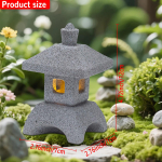 Jaapani laternapagooda kujud LED-valgustitega Zen-aia tarvikud koju Mini meditatsioonikalakast aeda akvaarium Bonsai dekoratsioon