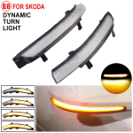 2 tk Skoda Octavia 2009-2013 SUPERB 2008-2014 d&uuml;naamilised LED suunatuled, suunatuled, peegli vilkurid gray