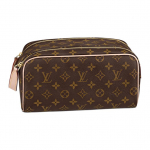 Louis Vuitton Dopp Kit Klassikaline Vintage Tr&uuml;kis T&otilde;mblukuga Sulgemine Kaetud L&otilde;uend Nahast &Auml;&auml;risega Tualett-kott Meeste tualett-kott Pruun M44494 Basic Set (Bag+Dust Bag)