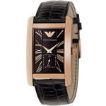 Emporio Armani Ajalooline Kollektsioon Must Nahk Must Naiste Kvarts Analoogkell AR0168 must