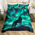 Hunt Soe Tekikate King Quen, Aafrika Loomade Voodipesukomplekt V&auml;ikestele Poistele T&auml;iskasvanutele Metsikud Hundid Pehme Tekikate Suitsune M&auml;gi Mugav 100*200cm Single