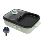 Elektriline kuumapott ja grillpann 2-&uuml;hes kleepumatu kuumapott praepann klauskaane ja kiirkuumutusega, kahetsooniline temperatuurikontroll, &uuml;lekuumenemiskaitse UK