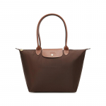 Longchamp Le Pliage Original Pika k&auml;epidemega kokkupandav taaskasutatud l&otilde;uend Klipp-kott T&otilde;mblukuga kott &Otilde;lakott Naiste kotid Pruun 1899089P81 Basic Set (Bag)
