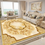 Luksuslik kuldne dekoratiivne vaip elutuppa Euroopa stiilis salongi dekoratsioonivaip tubadesse libisemisvastane pestav diivani jalgealune 60x90cm beige