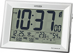 RHYTHM Citizen &Auml;ratuskell termomeetriga ja CITIZEN Paldigit Wide DL Kell, Raadiojuhitav, H&uuml;gromeeter, Valge, 117x173x57mm, 8RZ151-003 valge