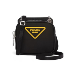 Prada kolmnurkne kummilogo t&otilde;mblukuga suletav Saffiano nahast &auml;&auml;rtega &otilde;lakott ristkorpuskott Meeste kotid Must 2ZD003_2D5R_F0C5Z Box(Basic Set+Box)