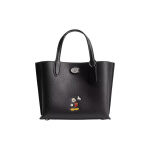 Coach X Disney koost&ouml;&ouml; Willow 24 Hiirekuninga prindiga Suure mahutavusega magnetilise kinnitusega nahast kott Naiste kott Must CQ794-LHBLC Basic Set (Bag+Dust Bag)