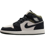 Jordan Air Jordan 1 Mid top Children's Basketball Shoes Black Unisex HV4399-102 38.5 gray