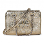 Tory Burch Fleming &Uuml;hev&auml;rviline Volditud Topelt-T Logoga Kett-&Otilde;mmeldud Napa Nahast Totes Kott Naistele Totes Kuldne 152480-700 Basic Set (Bag+Dust Bag)