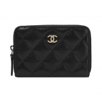 Chanel 26S Kuldne Topelt-C Logoga Tepitud Vasikanahast Rahakott Naiste rahakott Must AP3686-B10583-C3906 Box(Basic Set+Box)