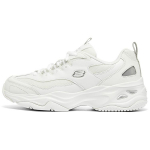 Skechers DLites 4.0 Kangas S&uuml;nteetiline nahk Mugavad l&ouml;&ouml;gisummutusega madalad isa kingad Naiste toss Valge 149492-WGY 38.5