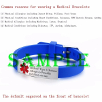 Vnox graveeritav meditsiinilise h&auml;daabi ID-k&auml;ev&otilde;ru DIABEET EPILEPSIA ALZHEIMERI ALLERGIA SOS Naistele Meestele Personaliseeritud Ehted gray
