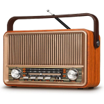 AM/FM/SW Retro Raadio V&auml;ike, Kohvri Raadio 1800 mAh Akuga v&otilde;i AC Vooluga, K&ouml;&ouml;giraadio Nostalgia Raadio Bluetoothiga, Toetab USB/TF/AUX