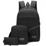 3 tk komplektid S&uuml;learvuti seljakott USB laadija &Auml;rimeeste naiste reisi &otilde;lakottid koolikott 4 v&auml;rvi moekott 27x42x12cm must