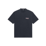 Balenciaga Poliitiline Kampaania T-s&auml;rk Suure l&otilde;ikega 'Pestud must' Meeste 641675TKVJ19034 L