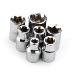 7 tk 3/8 tolli t&auml;ht-Torx-padrun E-t&uuml;&uuml;pi E8 E10 E11 E12 E14 E16 E18 E20 k&auml;sit&ouml;&ouml;riista padruni muundur v&otilde;tme padruni liigendi muundur black