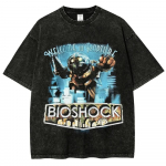 Klassikaline Retro Laskmism&auml;ng Bioshock Perifeeria Graafilise Prindiga T-s&auml;rk Mehed Naised Uus Harajuku Stiilis T-s&auml;rk Vintage Pesitud Puuvillane Topp S