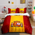 Hispaania lipp Vapp Voodipesu Voodipesu Tekikoti komplekt Tekikott Padjap&uuml;&uuml;rid (1 * Tekikott 2 * Padjap&uuml;&uuml;ri, ilma tekita) 135x200cm