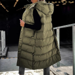Naiste talvine kapuutsiga lukuga jakk suuremate suurustega vabaaja vest &uuml;ler&otilde;ivas parka 3XL gray