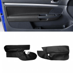 AINULT 3-ukseline auto pehmest nahast ukse k&auml;etoe paneeli kate VW Golf 5 MK5 2005 - 2009 2010 uksek&auml;etoe paneeli katte kleebise &auml;&auml;ris Front Black-red