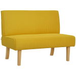 2-kohaline diivan sametkattega, paks polsterdus ja t&auml;ispuidust jalad elutuppa, magamistuppa, kontorisse, kollane 110 x 62 x 85 cm kollane