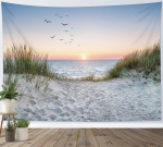 Ookeani Ranna Seinavaip P&auml;ikeseloojang Merelind ja Rand Rohuga Seinavaip 125x150cm (50x60in)