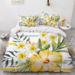 &Otilde;limaal Lilled Digitaaltr&uuml;kk Pol&uuml;ester Voodipesukomplektid T&auml;iskasvanute Voodipesu Tekikatted Kunstiline Tekikate Komplekt &Uuml;he-, King-, Queen-suurused 240x210cm 3pcs