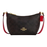 COACH t&otilde;mblukuga &uuml;laosaga crossbody kott kaetud l&otilde;uendist, &otilde;lakott mini naistele, p&auml;hklipruun CX604-IMXDO One Size 1 black
