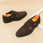 Kvaliteetsed nahast kingad meestele Moodne pandlaga rihm Suede Vabaaja meeste kingad Disainer &Auml;ri meeste pidulikud kingad Zapatillas Hombre 42 pruun