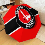 Charlton FC logo automaatne kokkupandav vihmavari - 8-ribiline reisivari automaatse avamise/sulgemisega ja kaasaskantav kingitus p&uuml;hadeks v&otilde;i s&uuml;nnip&auml;evadeks