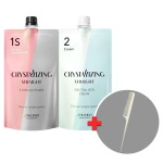 Shiseido Crystallizing Straight S tugevalt kahjustatud juustele, Lahus 1 + Lahus 2, Kreem, Vaba sabaga kamm, Sirgenduslahus, 1 tk 400ml white