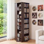 VEVOR Meediakapp, CD-riiulitorn, 34 sektsiooniga p&ouml;&ouml;rlev meediatorni riiul CD-de, DVD-de, raamatute ja m&auml;nguketaside jaoks, DVD-alus elutuppa 47.5 x 47.5 x 163.6 cm